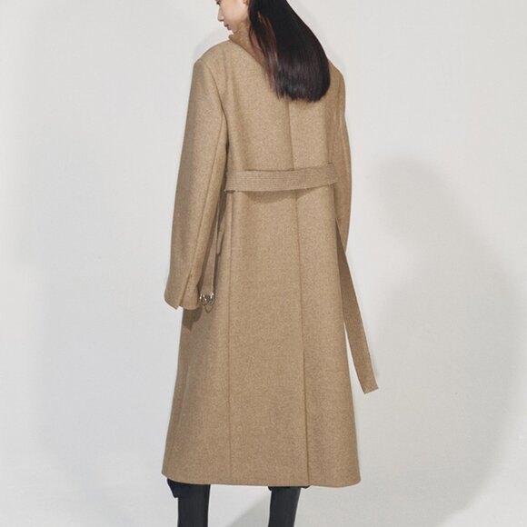 CHICJOC Oversized 100% Wool Double-Layer Coat in Beige – Size 36 - Picture 5 of 16